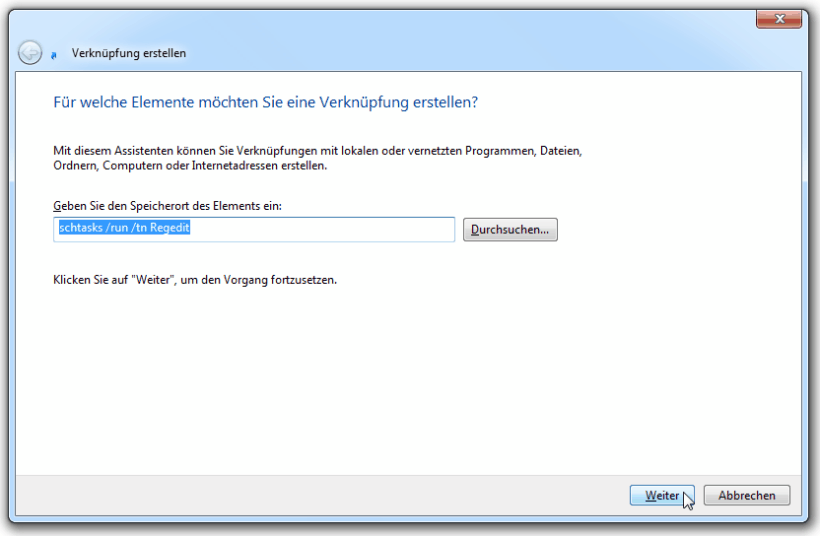 Die Verknüpfung zur Aufgabe...